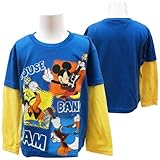 Disney（ディズニー）ミッキーマウス＆Friends重ね着風長袖カットソー（ブルー×イエロー） [Baby Product] [Baby Product]