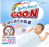 【子供用オムツ】大王製紙　グーン はじめての肌着 テープ 新生児 90枚入　適用体重：5kgまで ×4点セット　(4902011751314)