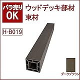 ウッドデッキ 人工木材 人工木 部材 樹脂ウッドデッキ 束材H-B019 120×120×2000mm【H-B019】【2色選択可】 (ダークブラウン)