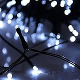イルミネーションライト 200球 太陽光充電 電気代０円 LEDソーラーライト 防滴 屋外用 ホワイト