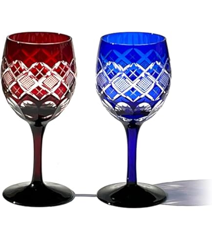 葡萄文様　酒杯ペア　伝統工芸 江戸切子　硝子工房　彩鳳 葡萄文様 酒杯ペア 伝統工芸 江戸切子 硝子工房 彩鳳