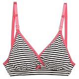 Angeliebe エンジェリーベ マタニティ インナー アンダーがらくちんな ブラトップ （ ボーダー ） 授乳ブラ ノンワイヤー 産前 産後 ブラジャー M ブラック × オフ 24237 242