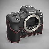 【日本正規販売店】 LIM'S Canon EOS R6 専用 イタリアンレザー カメラケース Black Red stitch ブラック レッド ステッチ メタルプレート 高級 本革 おしゃれ かっこいい CN-EOSR6BK リムズ