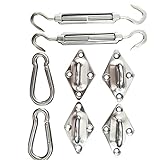 Creazy 8PCS Hardware Bracket Installation Kit for Rectangular Triangular Sun Shade
