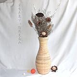 BAGEHUA 工芸品壺の木の色をインドネシアの籐の花瓶花瓶花瓶籐籐の床は、リビングルームの装飾 60 cm 高い調査