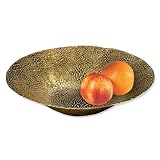 Badash Crystal D65196 SNAKESKIN GOLD LG BOWL D15 in. x H4.25 in.