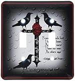 3drose LSP _ 165355 _ 2 Aブラックゴシッククロスwith Designs and Ravensダブル切り替えスイッチ