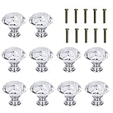 Rbenxia 20 Pcs 30MM Crystal Cabinet Knob Cupboard Drawer Glass Pull Handle Great Shape Crystal Glass