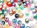 ファイニエ パールビーズ 4mm 穴あり プラ 丸 2000個 ミックス ツートン系 アクセサリー パーツ BD3002