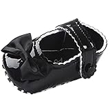 ベビープリンセスシューズ 　可愛い蝶結びフォーマル靴　女児　マジックテープ付き王女靴 結婚式　誕生日　PUレザー　ブラック　13CM　12-18ヶ月に適応靴　春夏秋