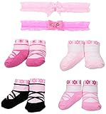 Little Me Baby Girls' 4pk Booties Pink 0-12 M [並行輸入品]