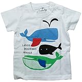 【初夏盛夏対応】 CHEEK ROOM(チイクルーム) 製品洗い加工済み42/2天竺くじら半袖Tシャツ 90cm/OW NO.B-480132