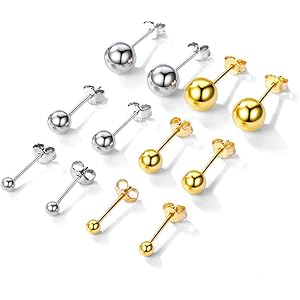 PROSILVER 丸玉 ビーズ ピアス ゴールド シルバー925 シンプル 金属アレルギー対応 お洒落 ガジュマル 男…