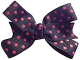 MANDY ベビー ヘアクリップ Baby Bows Black with Pink Dot