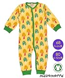 北欧スウェーデンのベビー服 長袖 カバーオール Mushrooms ジャンプスーツ キノコ 3-9ヶ月 9-18ヶ月 Maxomorra マクソモーラ (80cmサイズ)