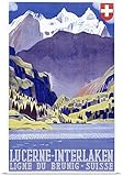 GREAT BIGキャンバスポスター印刷entitled Swiss Alps Lucerneインターラーケン、ビンテージポスター 22" x 36" ah5324-fin_13_22x36_none