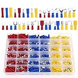 Glarks 720pcs 22-10 Gauge Quick Disconnect Electrical Insulated Butt Female / Male Spade Fork Ring B