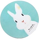 マウスパッド丸型 個性的 おしゃれ 柔軟 かわいい ゴム製裏面 ゲーミングマウスパッド PC ノートパソコン オフィス用 円形 デスクマット 滑り止め 耐久性が良い おもしろいパターン (白いうさぎ)