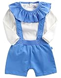 [Vaenait Baby]Pastel Suspenders Blue Set L100%綿ベビー服男女兼用つなぎロンパースオーバーオールサスペンダー