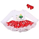 ベビーガールズ ドレス 新生児 女の子クリスマス ワンピース ロンパース Tutu ドレス +ヘッドバンド(age0-3months）