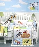 SoHo Noah Ark Baby Crib Nursery Bedding 13 pcs included Diaper Bag with Changing Pad & Bottle Case b