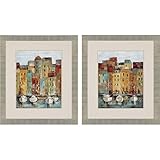 Paragon Decor Old TownポートFramed壁アート – 2のセット 2"D x 26"W x 30"H オレンジ 3628
