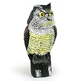 Wholehot　カラスよけフクロウ　首振るフクロウ カラス専用退治器 　防鳥防獣対策　 鳥 　野良猫　犬 　ネズミ　駆除　糞　退治 　鳥獣　害用品　庭園　お芝庭　花壇　ベランダ　PE製　選べる3色　