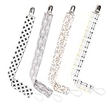 (フィーショー)FEESHOW 新生児 おしゃぶりホルダー クリップ お出かけ 落下防止 紛失防止 無毒 4本セット