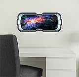 24 " Spacescape壁デカール。星雲& Stars # 1 3d壁ステッカーデカールグラフィックインスタントStar Ship Space Ship Window View壁画子供ゲームMa