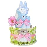 トトロ（スタジオジブリ）2段ぬいぐるみ付きおむつケーキ (パンパースM, ピンク)