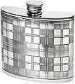 Wentworth Pewter- Tartan Pewter Kidney Flask,Hip Flask, Spirit Flask, 6oz capacity