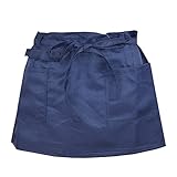 エプロン 前掛け ギャルソン ショート丈 ガーデニング キッチン女性 婦人用 業務用（ネイビー）