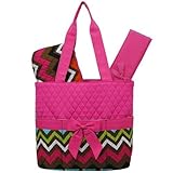 Multi Color Chevron Print 3pc. Diaper Bag (Hot Pink) by Zebragogog [並行輸入品]