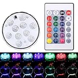 SoarUp 水中ライト 防水ライト 水槽 ホルダー プール 小型 装飾 家庭 結婚式 パーティー 花瓶 フィッシュタンク 10LED 16色