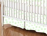 SheetWorld - Crib Skirt (28 x 52) - Pastel Green Stars Woven - Made In USA by sheetworld