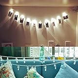 10文字列ライト5 M Hangingの写真のフォトクリップフェアリーライトinウォームホワイトホームインテリア誕生日、パーティ&