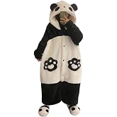 [MTKCNTL] パジャマ レディース もこもこ パンダ 着ぐるみ ルームウェア 可愛い 冬 セットアップ パジャマセット 動物 温かい フード付き 長袖 パンツ 厚手 裏毛 部屋着 前開き おもしろ コスチューム 仮装 男女兼用 プレゼント
