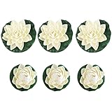 ueetek 6pcs人工Lifelike Foam池植物ロータスLilies Forホームインテリアホワイト
