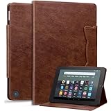Torske Fire HD 10 ケース/HD 10 Plus ケース 2021/2023モデル 柔らかいTPU材質 Fire HD 10 Plus ケース 横にスタンド 二段階角度調節＆収納機能 Fire HD 10 カバー 第13世代/第11世代 ファイヤー HD 10.1インチ タブレットケース ファイヤー HD10 Plus ケース ひび割れ防止 全面保護ハードカバー 褐色