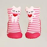 giminuoベビーシューズ 滑り止め 歩き学び ベビー靴 ソックスシューズ 赤ちゃん靴 ファーストシューズ 練習用　 (23, ピンク，ウサギ)