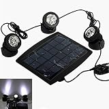 COM-SHOT 【 3個 セット 】 ソーラー LED スポット ライト ホワイト 【 防水 / ワイヤレス / 夜間 自動 点灯 】 防犯 セキュリティ ライトアップ 庭園灯 MI-SHILI16