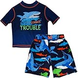 カーターズ（Carter's）ネイビーシャーク柄ラッシュガード&スイムパンツ（紺・シャークHERE COMES TROUBLE）12months(72-83cm) 12ヶ月用 出産祝い,子供ベビーキッ