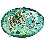 kangaroobaby 2in1 ストレージバッグ＆プレイマット片付けらくらく ブロックポーチ 子供 おもちゃ 収納 おかたづけマット (150CM, Green)