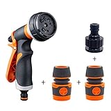 ゴシレ Gosear 庭水ホース スプレー ノズル 8 スプレー方法 3 のコネクタ ヘッドの散水と植物ペット シャワー洗浄洗車