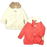(オフホワイト/95cm)ベビー服 女の子 アウター カーディガン ジャケット Moujonjon ムージョンジョン ニットソー 裏起毛 ボア リボン 女児 ベビー