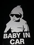 [キャット ハンド] BABY IN CAR シール ちょいワル 赤ちゃん ベビーインカー ステッカー 赤ちゃんが乗ってます 赤ちゃん乗車中 ベイビー (シルバー)