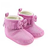 Tovadoo ベビーシューズ ブーツ 女の子 多色 秋冬 プリンセス リボン タッセル ソフト 可愛い つま先保護 室内 ギフト 0-18ヶ月