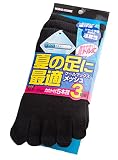 ユニワールド クールマックスメッシュ ブラック カカト付き5本指3足組