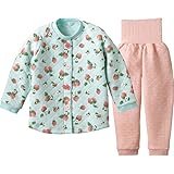 コンビミニ あったか前開きのびのび腹巻付きパジャマ(イチゴ) 90 サックス