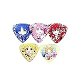ぼっち ざ ろっく ギター用のピック ピック 結束バンド 後藤 ひとり プラスチック製 ベース 様々な厚さ カラフル 収納ボックス付 ギター アコギ エレキ ベース ミディアム ピック 初心者 5個 セット (A)
